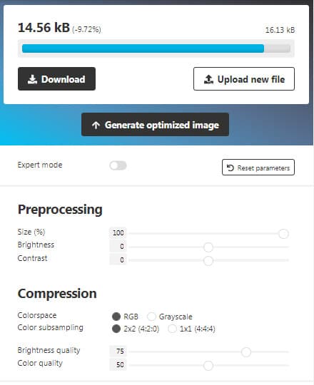 کاهش حجم تصویر آنلاین compress or die